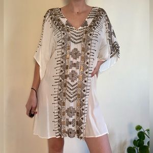 Cleobella white bohemian beaded dress size XS